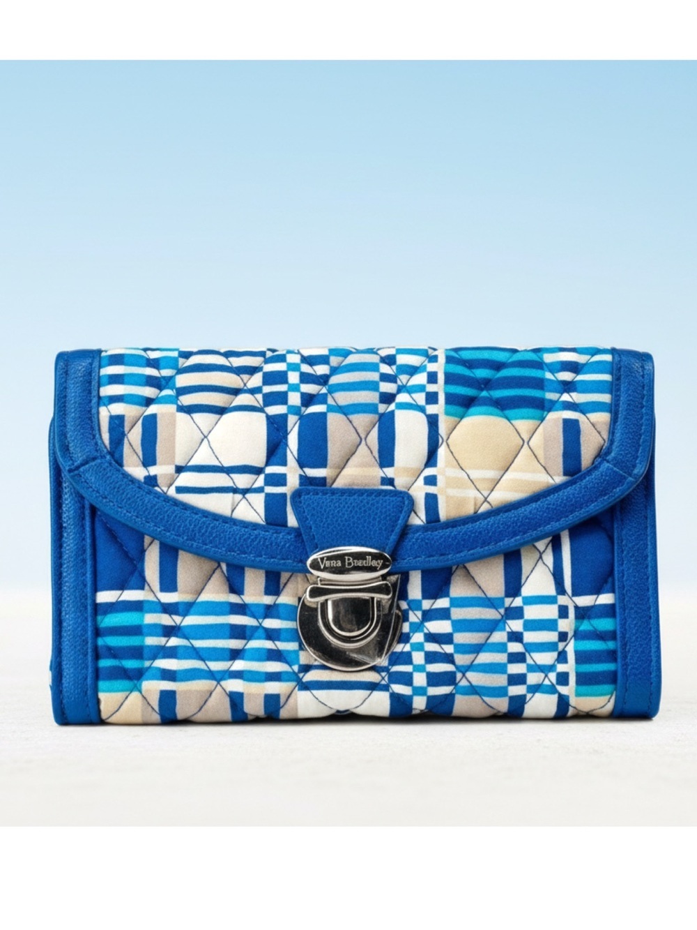 💎🆕 💎 Vera Bradley Ultimate Wristlet in Signature Cotton Santiago Woven w/ Navy
